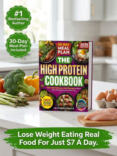 The High Protein Cookbook — 124+ Low-Carb Recipes to Burn Fat, Save Money & Feel Full | 30-Day Meal Plan + Macros Included | Full Color 2026 Edition