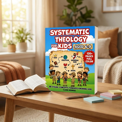 Systematic Theology for Kids Aged 6-9 | 88 Full Color Visual Concepts | NLT Bible Verses & Reflection Questions | By Claire Monroe
