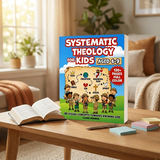 Systematic Theology for Kids Aged 6-9 | 88 Full Color Visual Concepts | NLT Bible Verses & Reflection Questions | By Claire Monroe