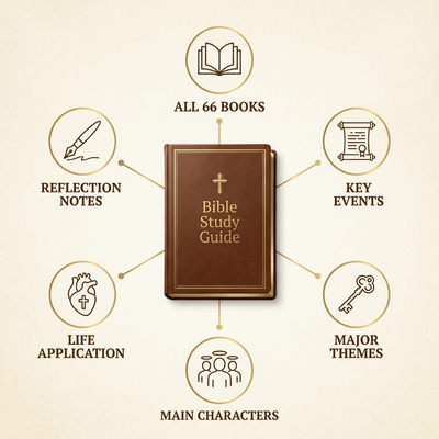 Bible Study Guide to Easy Understand 66 Books, with Life Application & Reflection Notes for Women & Men – Beginner-Friendly Study of All 66 Books | Premium Lay-Flat Hardcover Devotional Journal