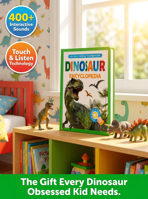 Talking Dinosaur Encyclopedia for Kids | 100+ Dinosaurs & 400+ Interactive Sounds | Earth Overlord Learning Book | Children's Sound Encyclopedia with Touch Activation