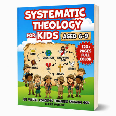 Systematic Theology for Kids Aged 6-9 | 88 Full Color Visual Concepts | NLT Bible Verses & Reflection Questions | By Claire Monroe