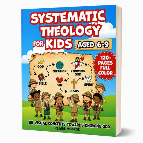 Systematic Theology for Kids Aged 6-9 | 88 Full Color Visual Concepts | NLT Bible Verses & Reflection Questions | By Claire Monroe